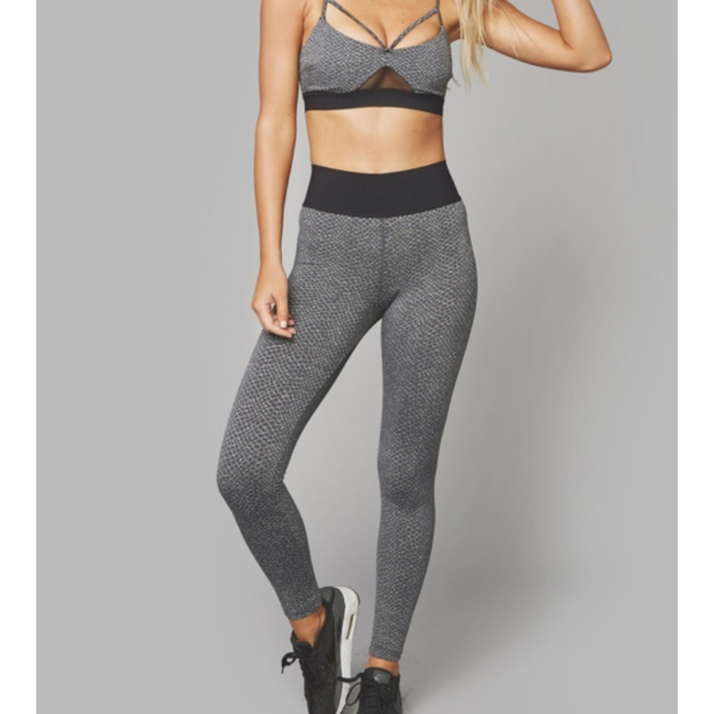 Blue Life Fit High Rise Jacquard Leggings Gray Medium